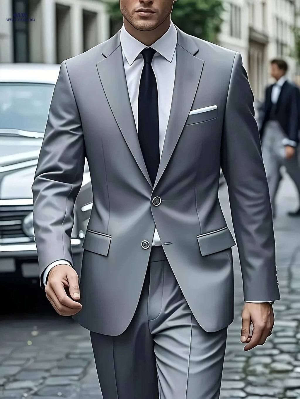 Stylish Men's 2-Piece Suit - Blazer & Trousers for Formal Events   OAXG 