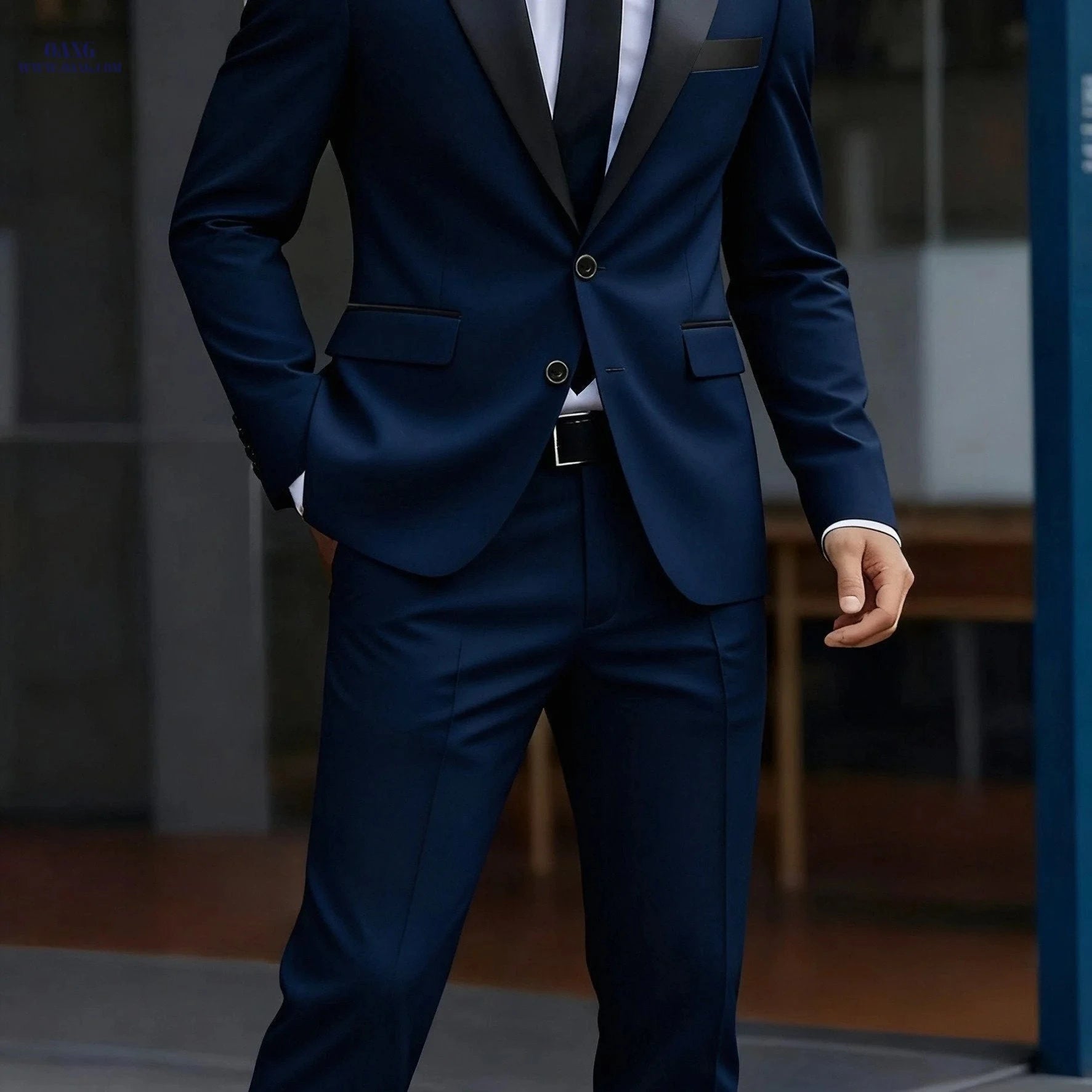 Stylish Men's 2-Piece Suit Set - Jacket and Trousers for Events   OAXG 