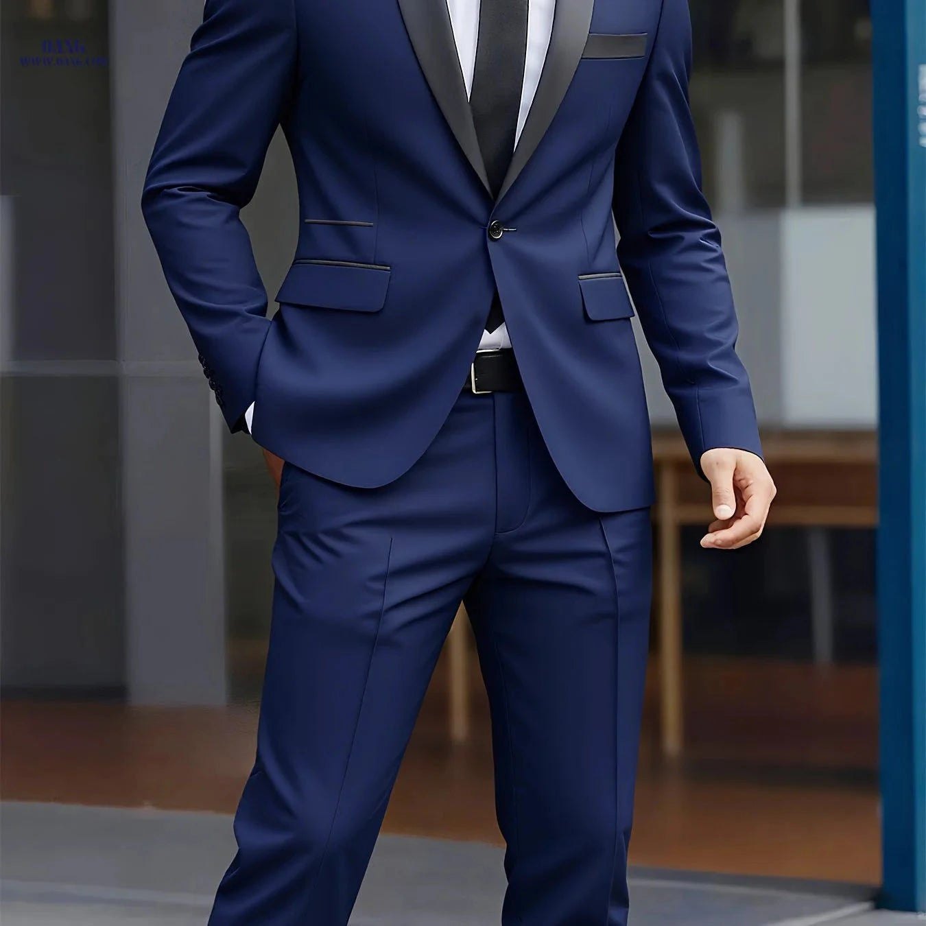 Stylish Men's 2-Piece Suit Set - Jacket and Trousers for Events   OAXG 