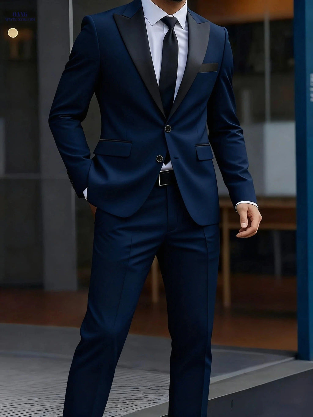Stylish Men's 2-Piece Suit Set - Jacket and Trousers for Events   OAXG 