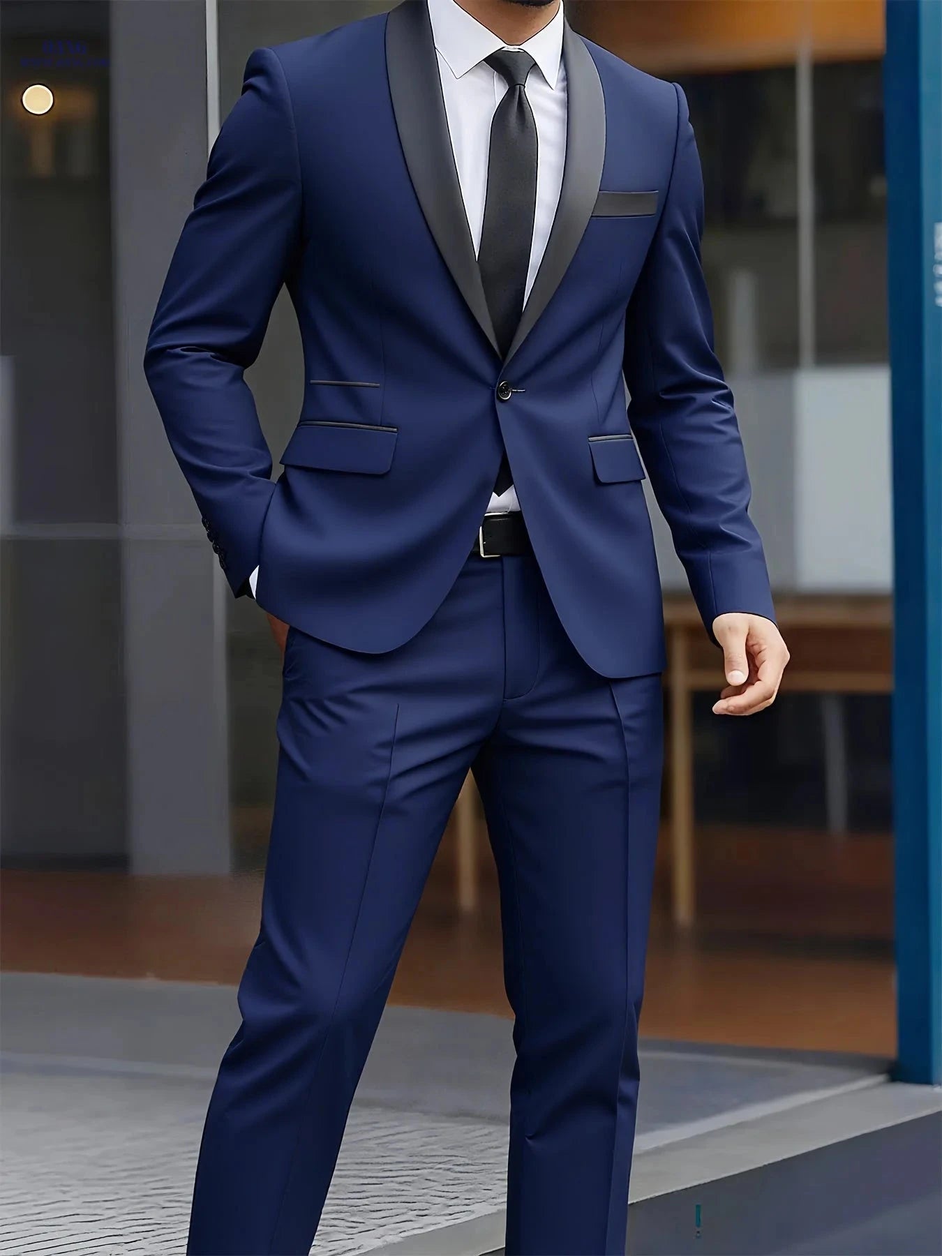Stylish Men's 2-Piece Suit Set - Jacket and Trousers for Events   OAXG 