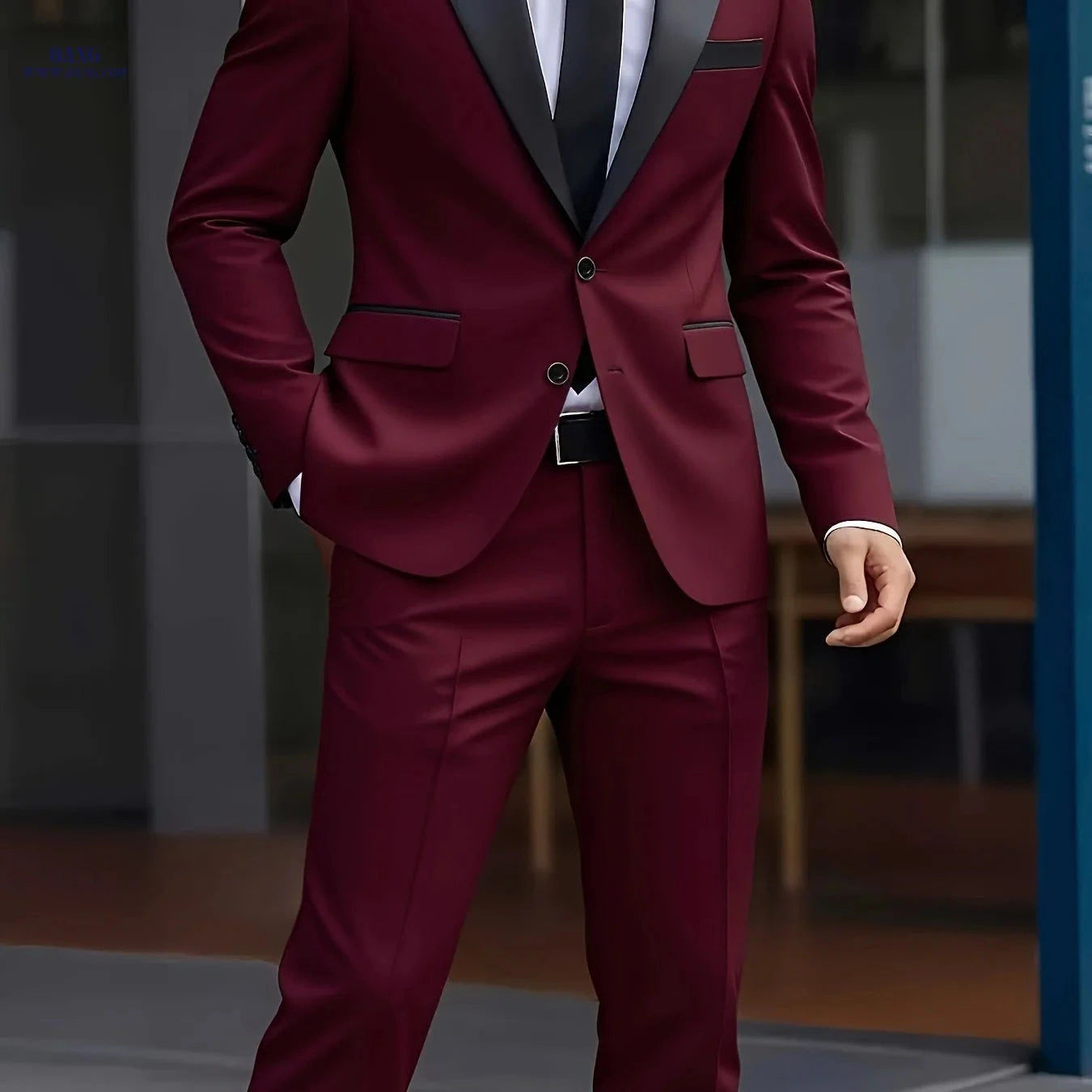 Stylish Men's 2-Piece Suit Set - Jacket and Trousers for Events   OAXG 