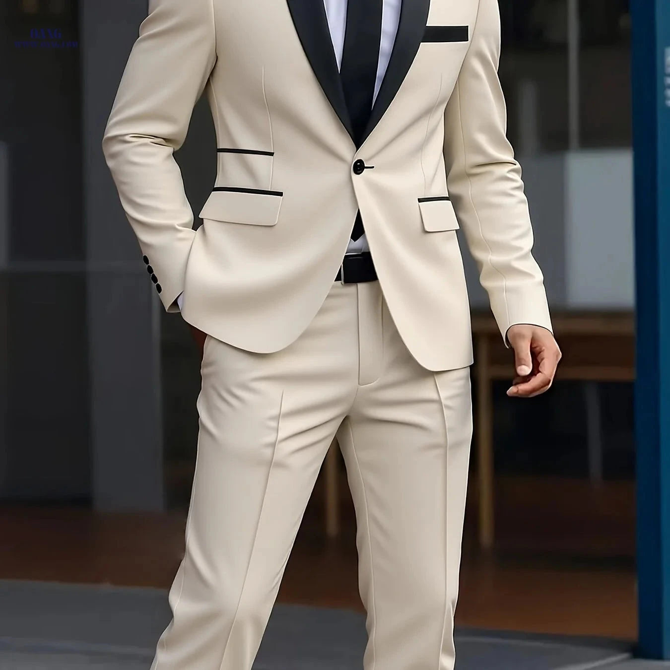 Stylish Men's 2-Piece Suit Set - Jacket and Trousers for Events   OAXG 