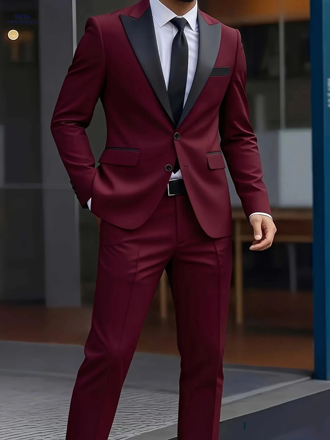 Stylish Men's 2-Piece Suit Set - Jacket and Trousers for Events   OAXG 