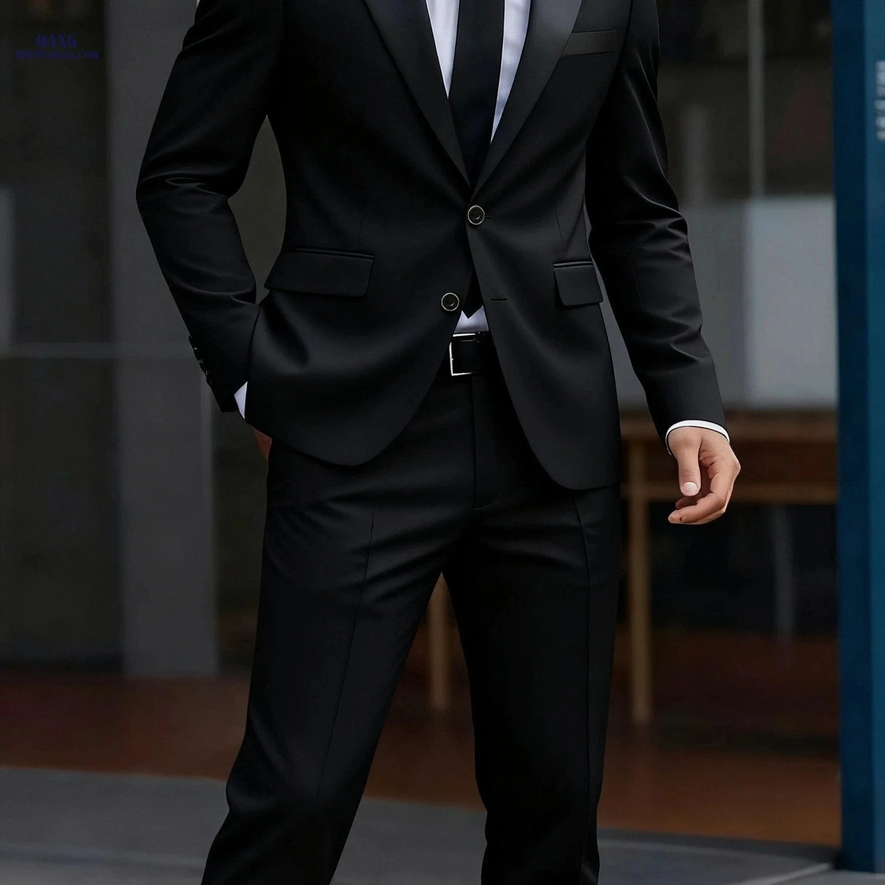 Stylish Men's 2-Piece Suit Set - Jacket and Trousers for Events   OAXG 