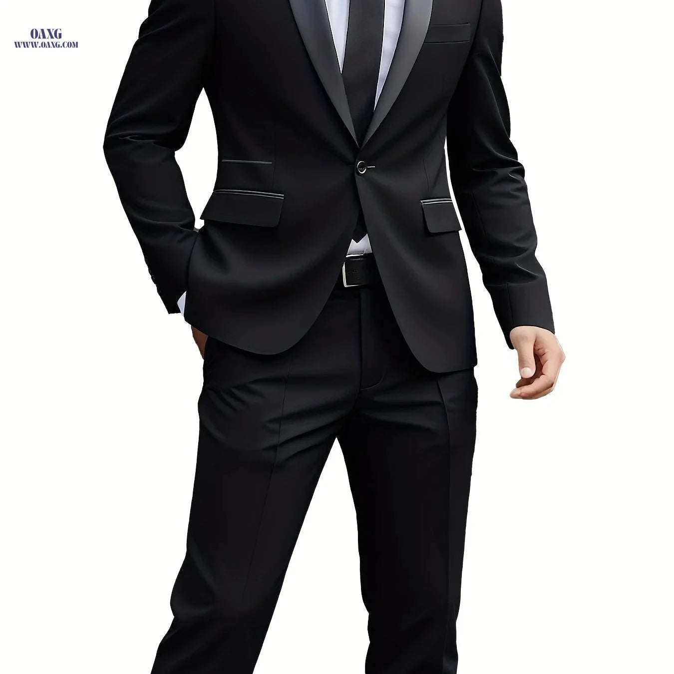 Stylish Men's 2-Piece Suit Set - Jacket and Trousers for Events   OAXG 