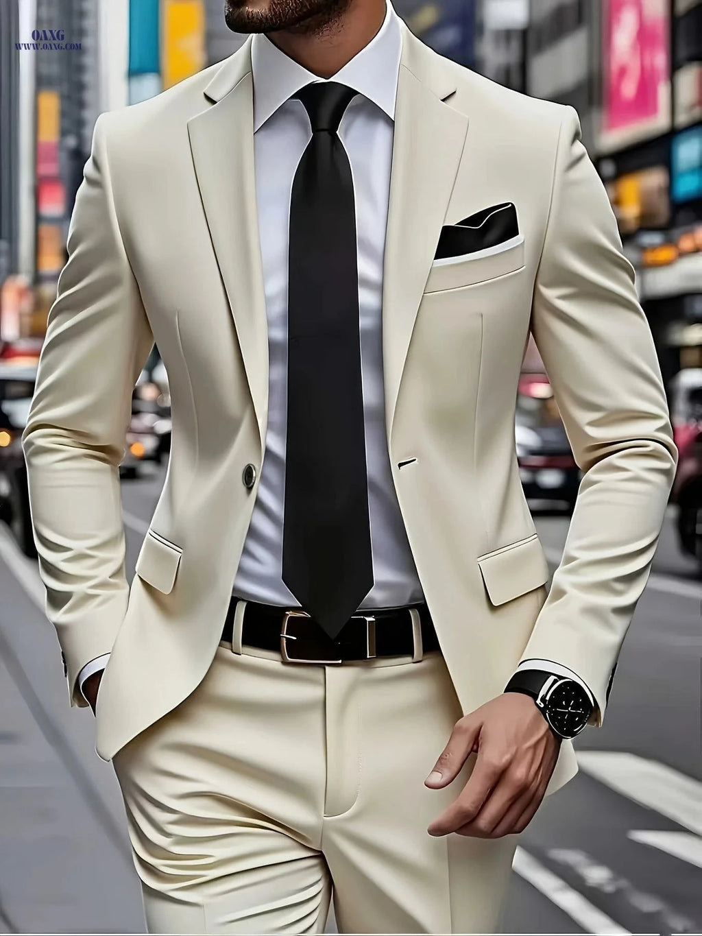 Stylish Men’s 2pcs Suit - Blazer and Trousers for Formal Events   OAXG 