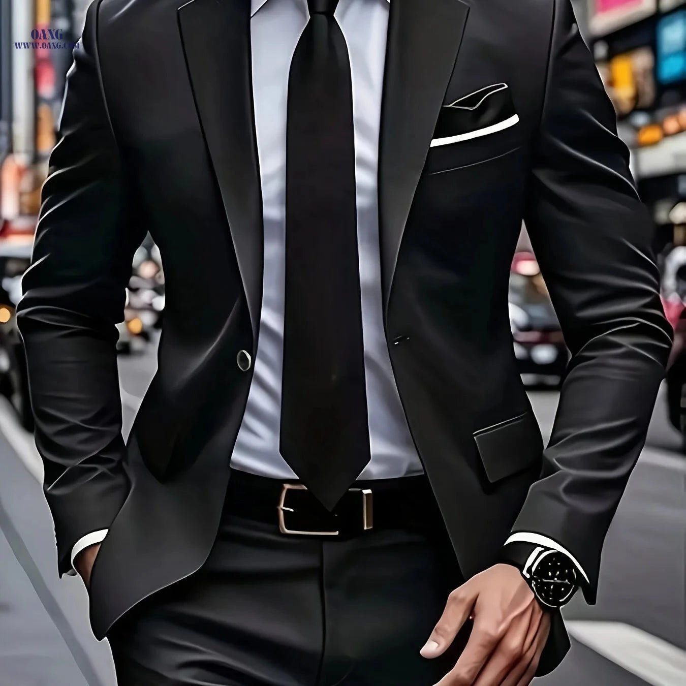 Stylish Men’s 2pcs Suit - Blazer and Trousers for Formal Events   OAXG 