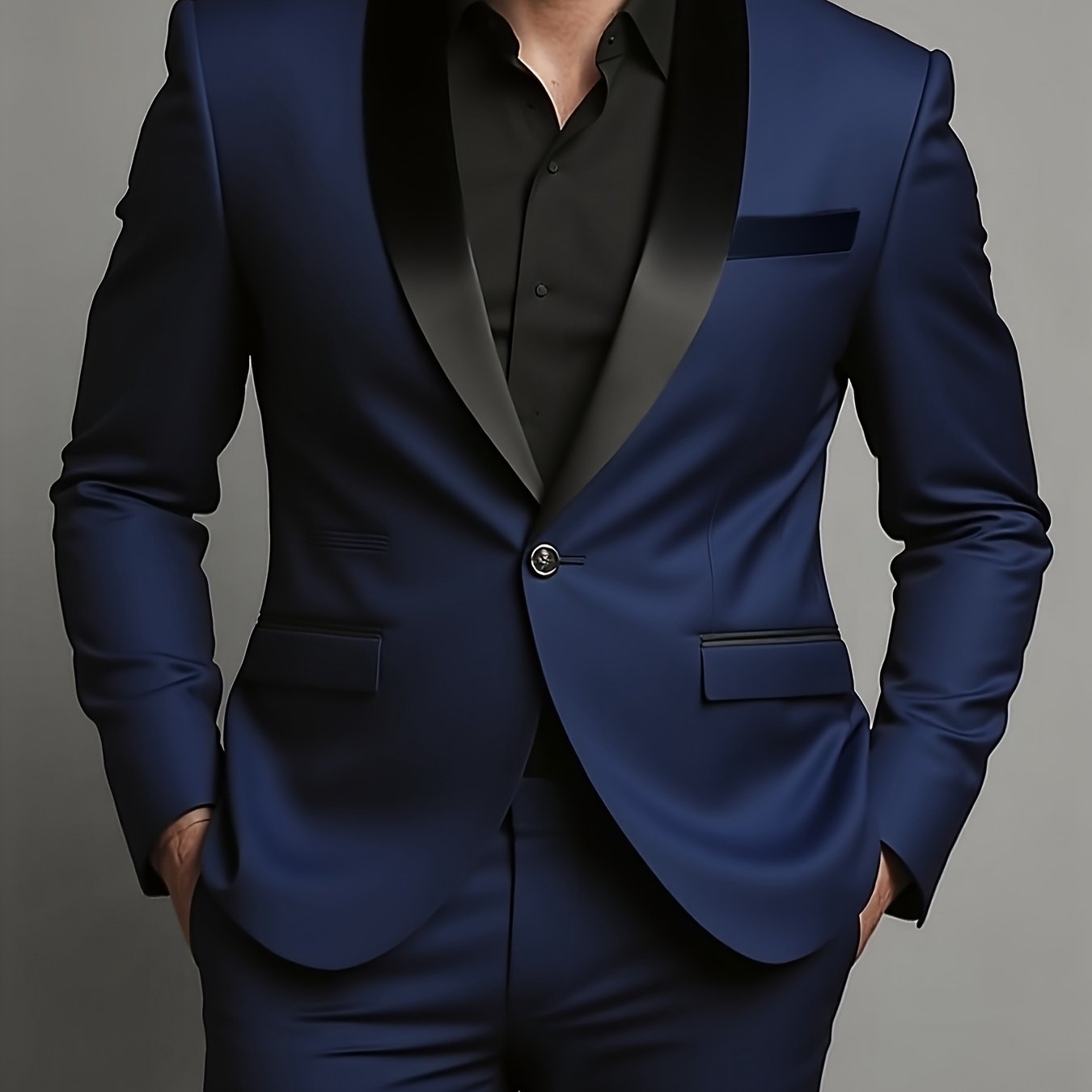 Stylish Men's 2pcs Suit - Blazer & Trousers for Formal Events   OAXG 