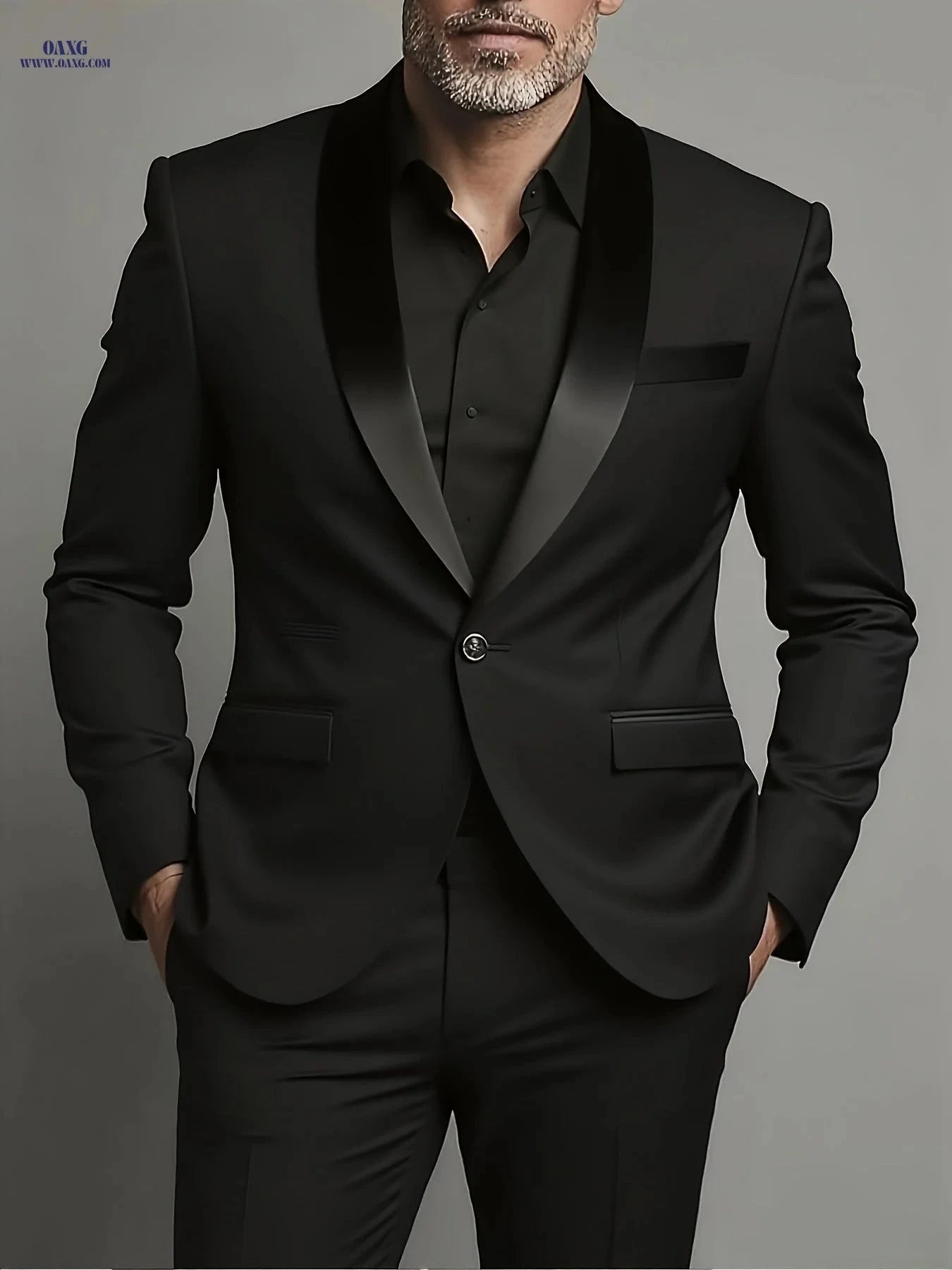Stylish Men's 2pcs Suit - Blazer & Trousers for Formal Events   OAXG Burgundy / FR XXS