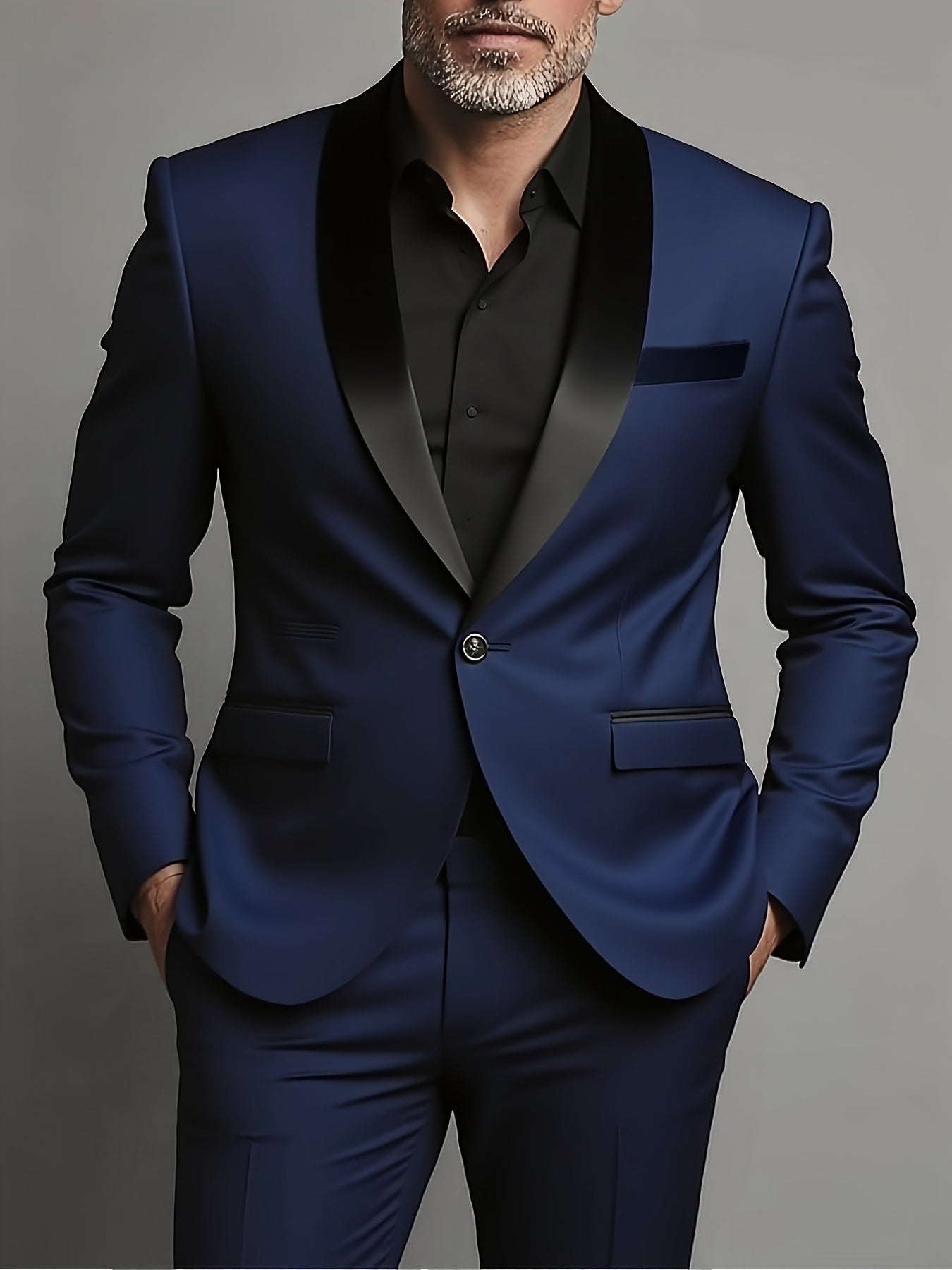 Stylish Men's 2pcs Suit - Blazer & Trousers for Formal Events   OAXG 