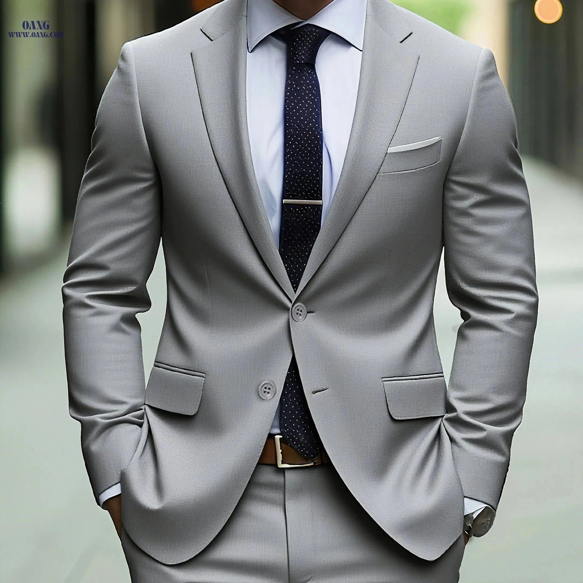 Stylish Men's 2pcs Suit - Blazer & Trousers for Weddings & Work   OAXG Burgundy / FR XXS