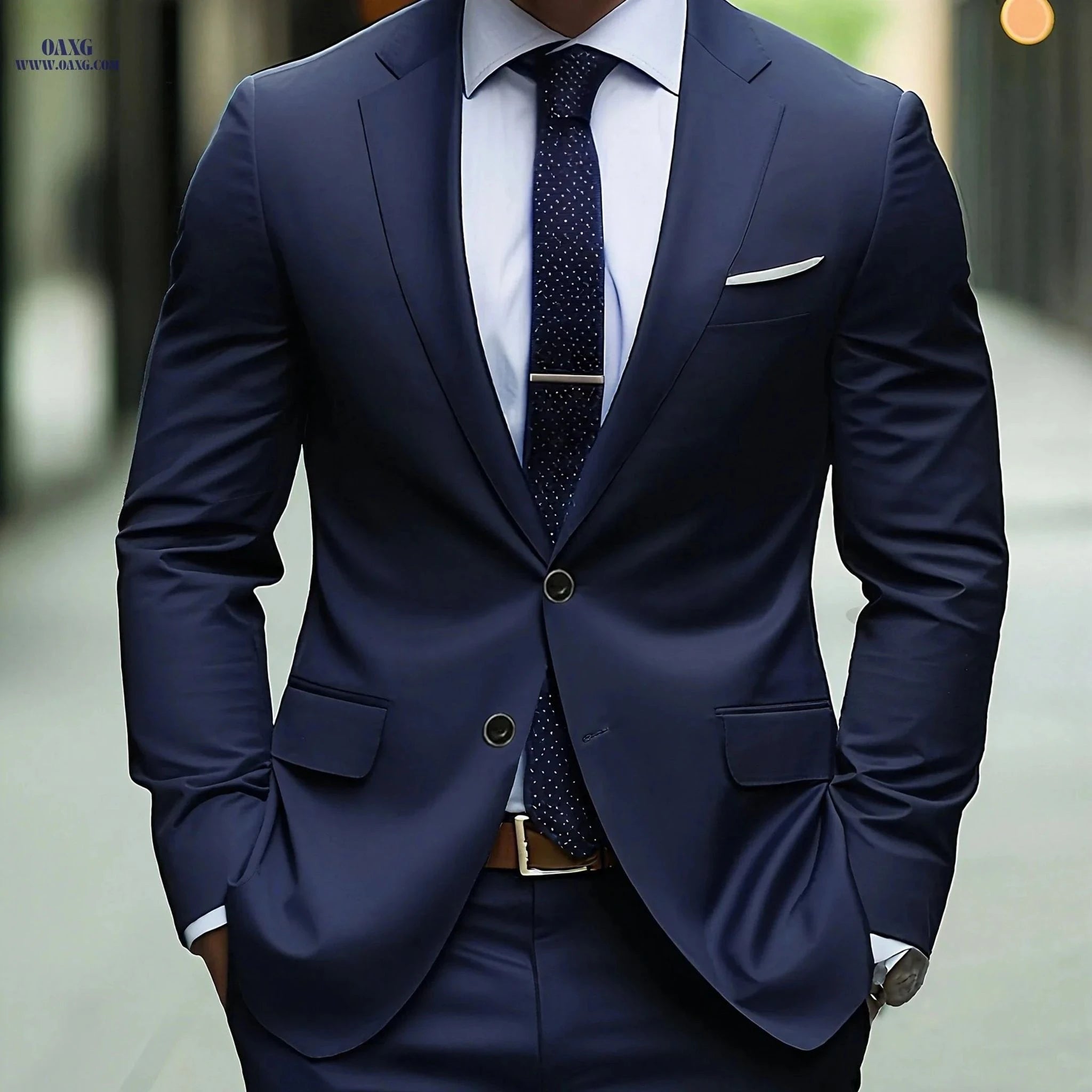 Stylish Men's 2pcs Suit - Blazer & Trousers for Weddings & Work   OAXG Burgundy / FR XXS
