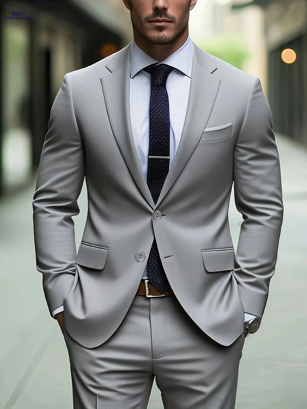 Stylish Men's 2pcs Suit - Blazer & Trousers for Weddings & Work   OAXG Burgundy / FR XXS