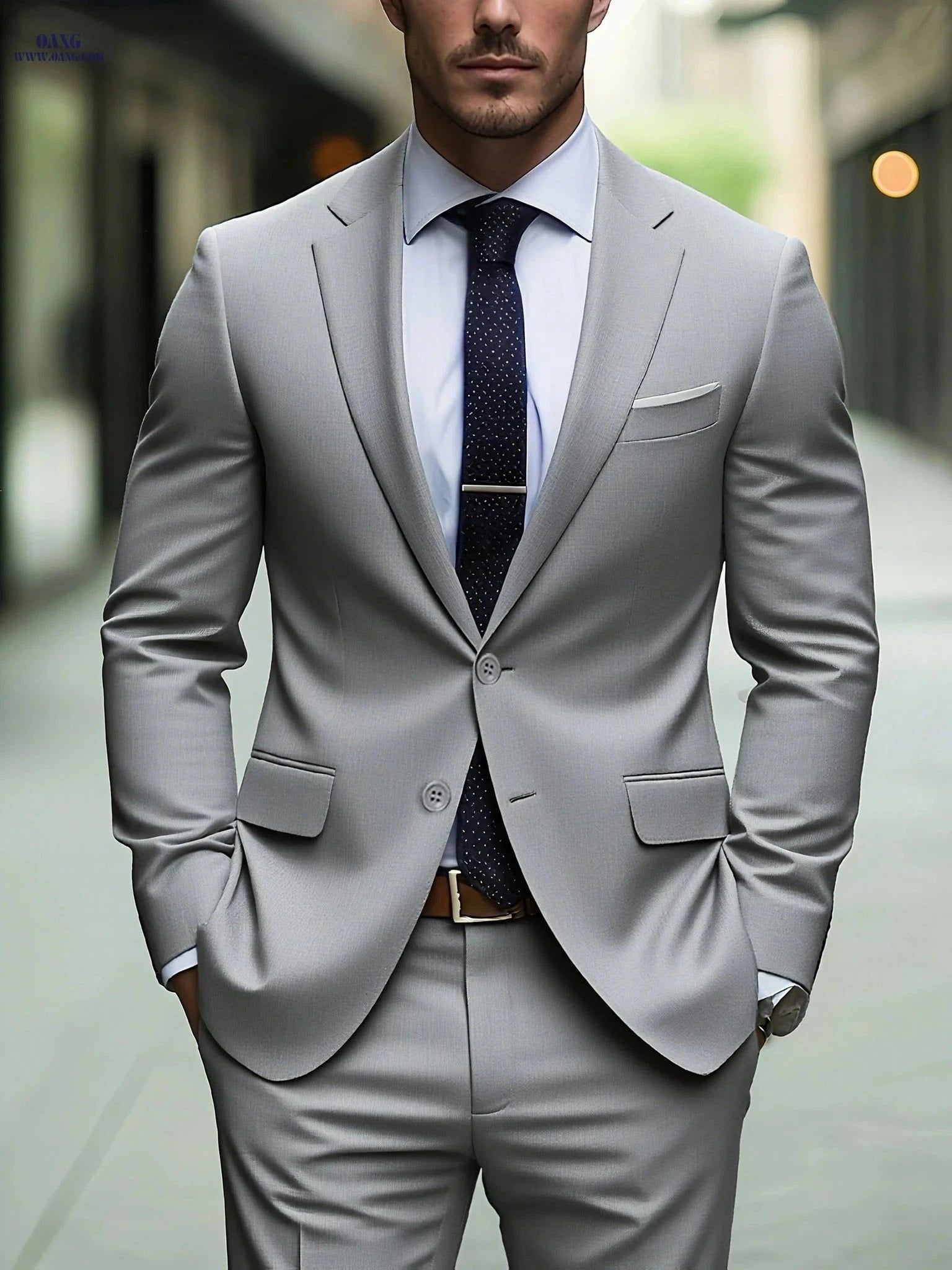 Stylish Men's 2pcs Suit - Blazer & Trousers for Weddings & Work   OAXG Burgundy / FR XXS