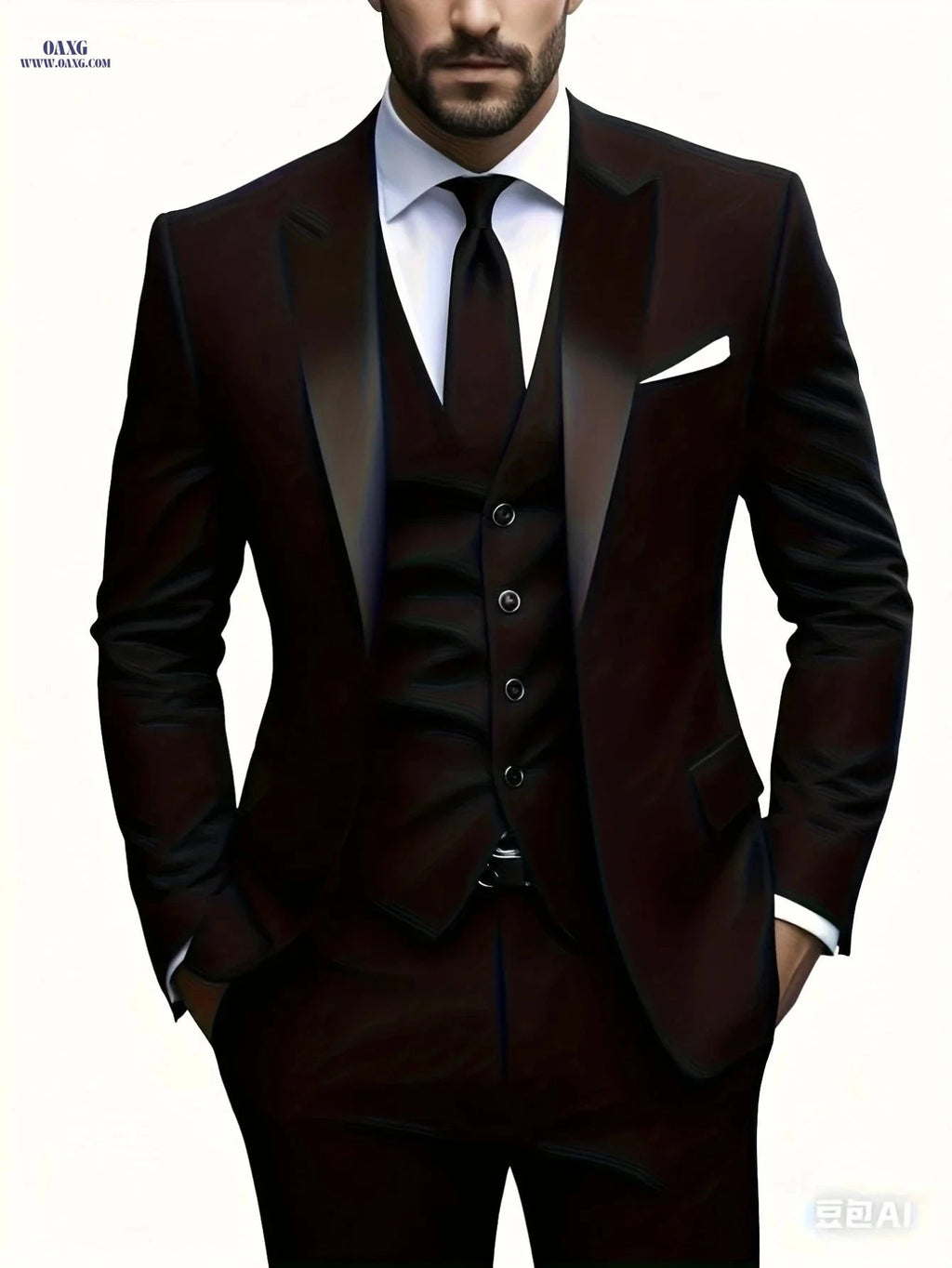 Stylish Men's 2pcs Suit Set - Blazer & Trousers, Business Casual   OAXG 