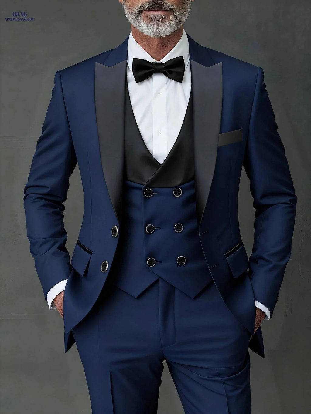Stylish Men's 3-Piece Suit Set - Blazer, Vest, Trousers for Events   OAXG 