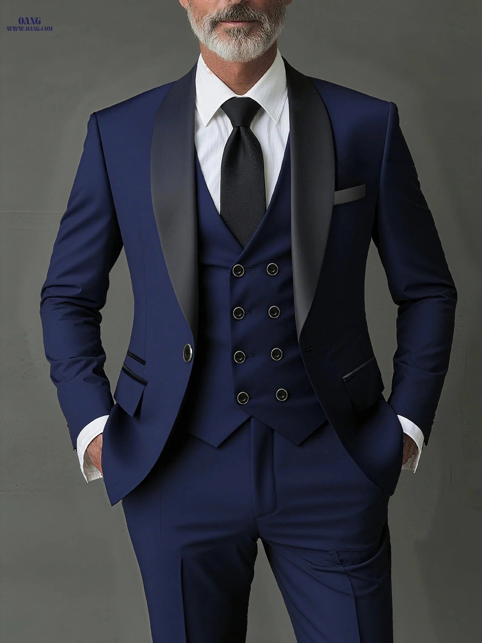 Stylish Men's 3-Piece Suit Set - Blazer, Vest, Trousers for Events   OAXG Burgundy / FR XXS