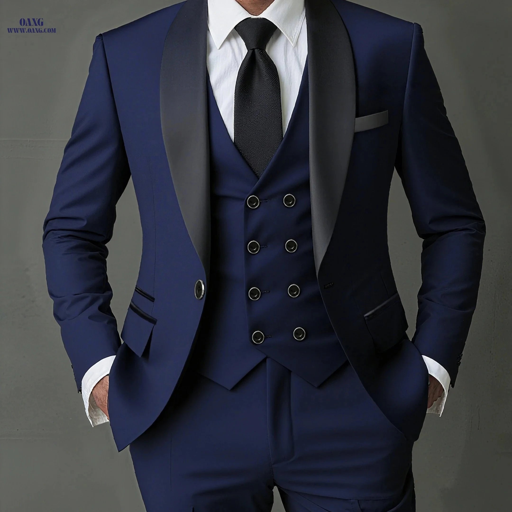 Stylish Men's 3-Piece Suit Set - Blazer, Vest, Trousers for Events   OAXG Burgundy / FR XXS