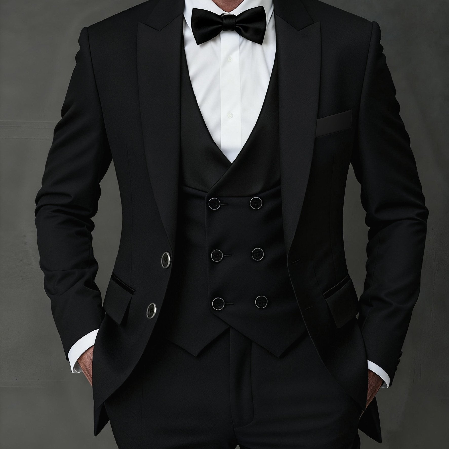 Stylish Men's 3-Piece Suit Set - Blazer, Vest, Trousers for Events   OAXG 