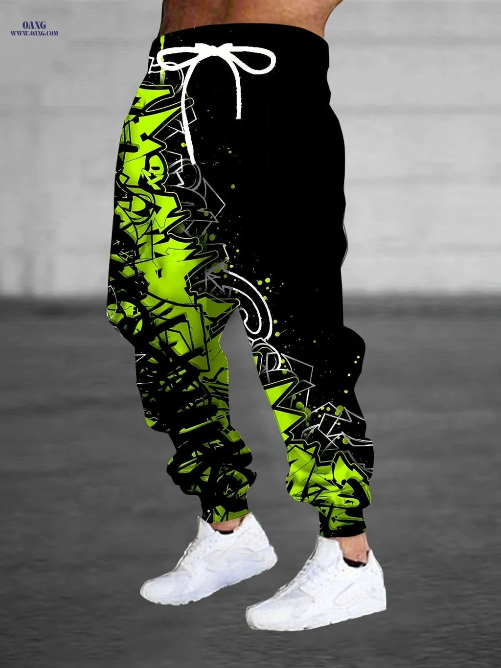 Stylish Men's 3D Graffiti Print Sweatpants - Casual Comfort & Pockets   OAXG 