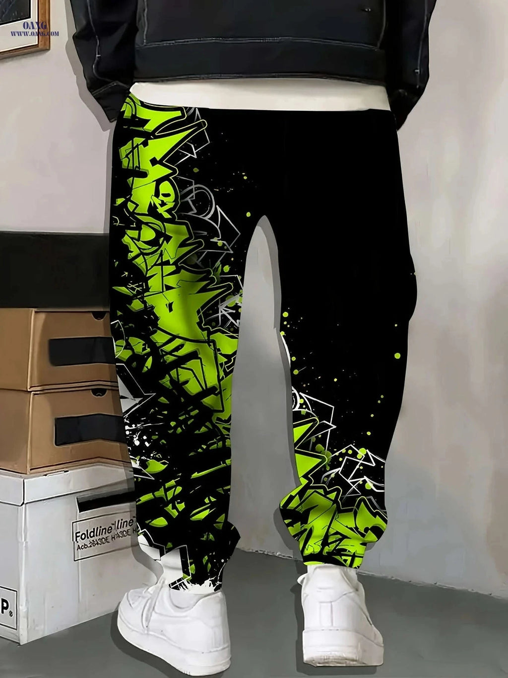 Stylish Men's 3D Graffiti Print Sweatpants - Casual Comfort & Pockets   OAXG Mixed Color / FR S