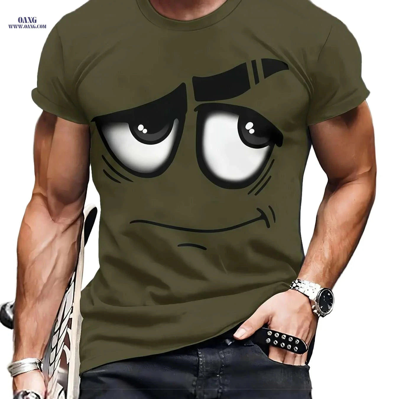 Stylish Men's 3D Graphic T-Shirt - Soft, Casual, Machine Washable   OAXG 