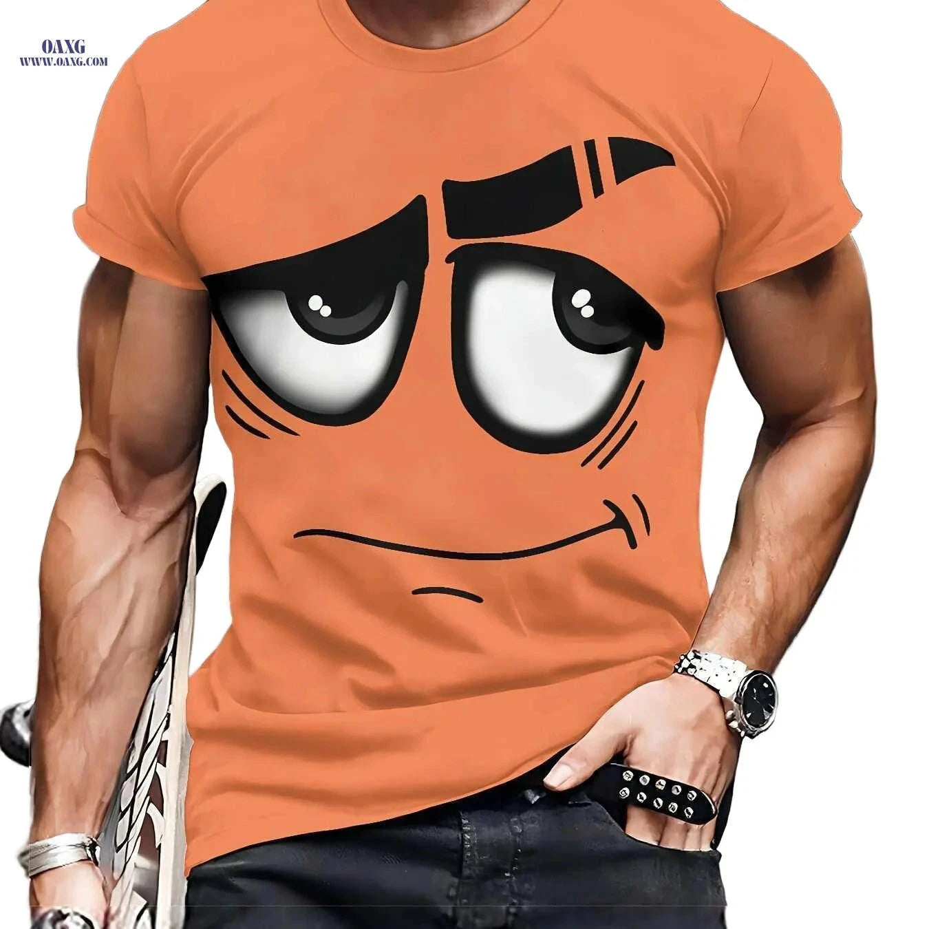 Stylish Men's 3D Graphic T-Shirt - Soft, Casual, Machine Washable   OAXG 
