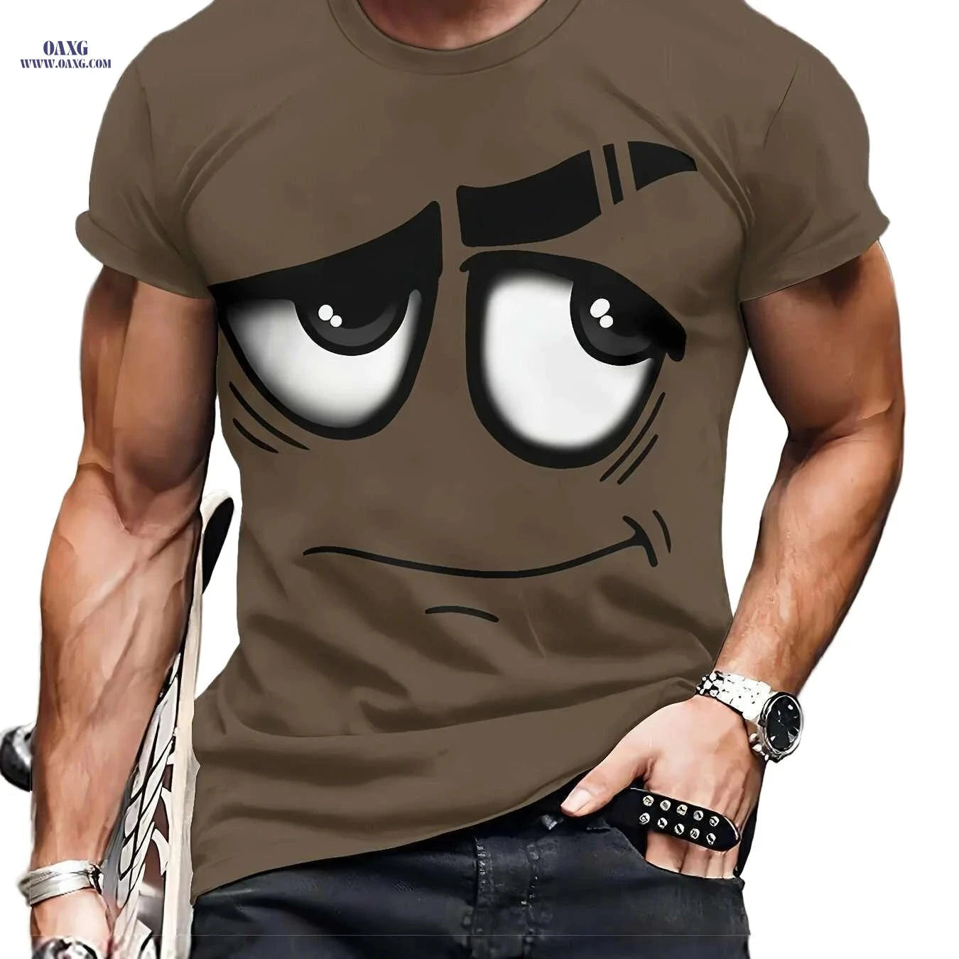 Stylish Men's 3D Graphic T-Shirt - Soft, Casual, Machine Washable   OAXG 