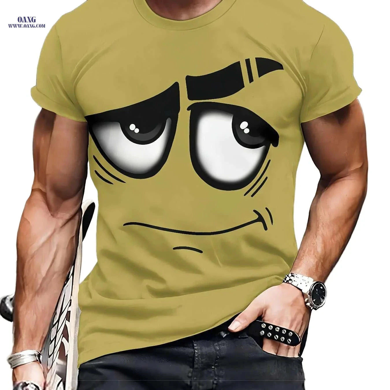 Stylish Men's 3D Graphic T-Shirt - Soft, Casual, Machine Washable   OAXG 