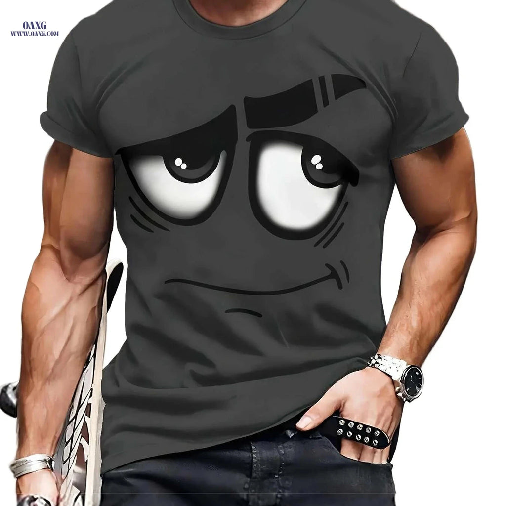 Stylish Men's 3D Graphic T-Shirt - Soft, Casual, Machine Washable   OAXG Dark Gray / S