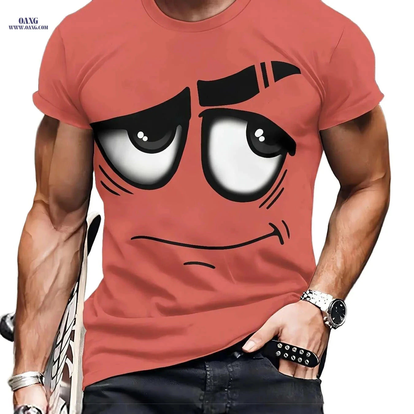 Stylish Men's 3D Graphic T-Shirt - Soft, Casual, Machine Washable   OAXG Dark Gray / S