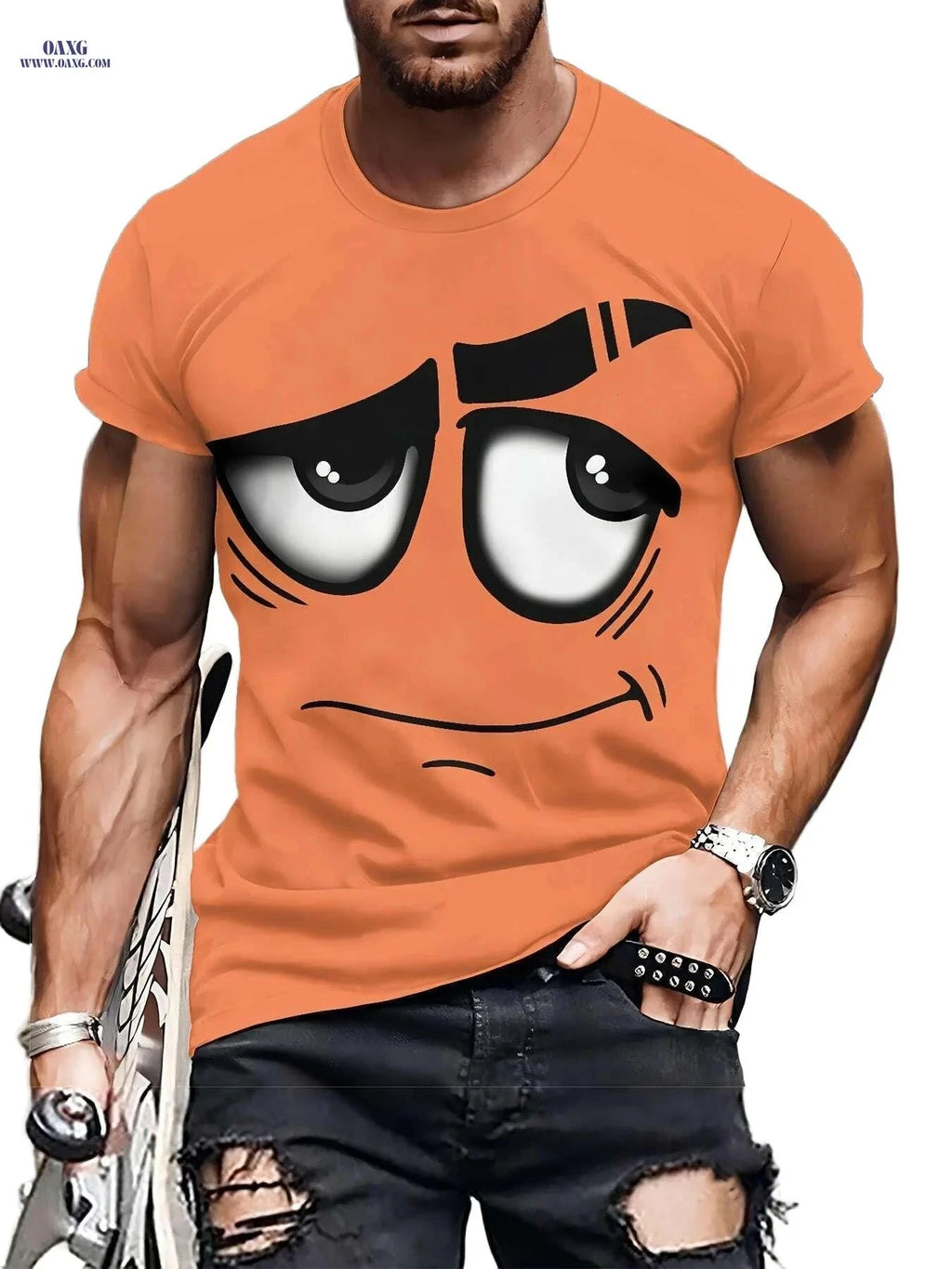 Stylish Men's 3D Graphic T-Shirt - Soft, Casual, Machine Washable   OAXG 
