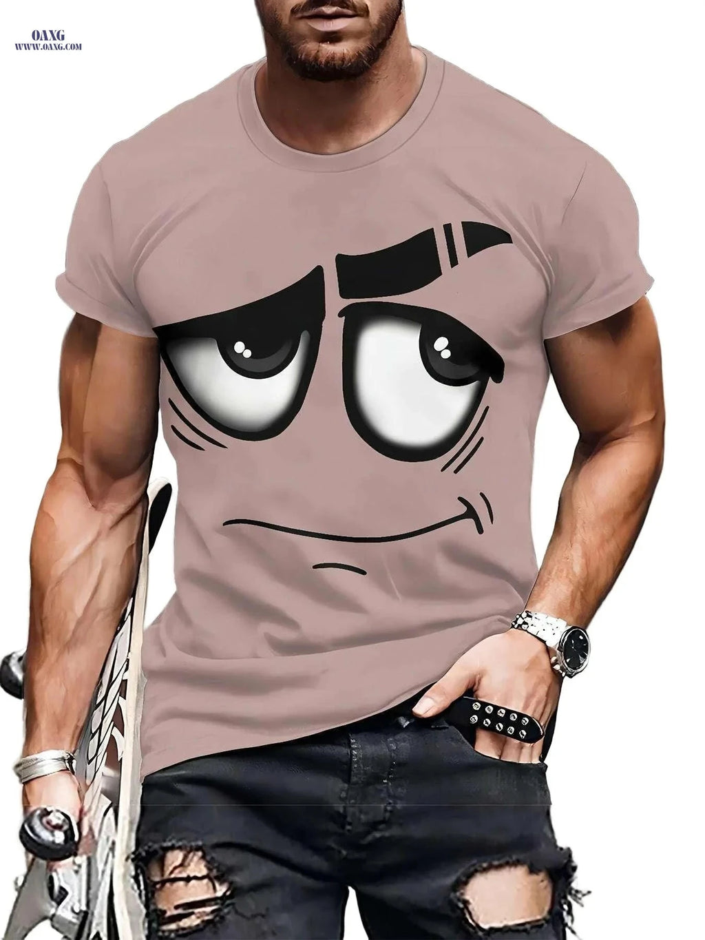 Stylish Men's 3D Graphic T-Shirt - Soft, Casual, Machine Washable   OAXG 