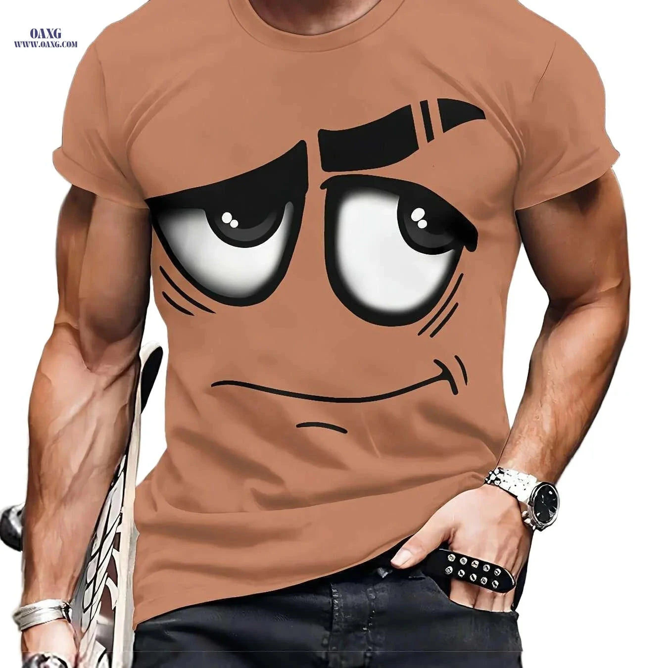 Stylish Men's 3D Graphic T-Shirt - Soft, Casual, Machine Washable   OAXG 