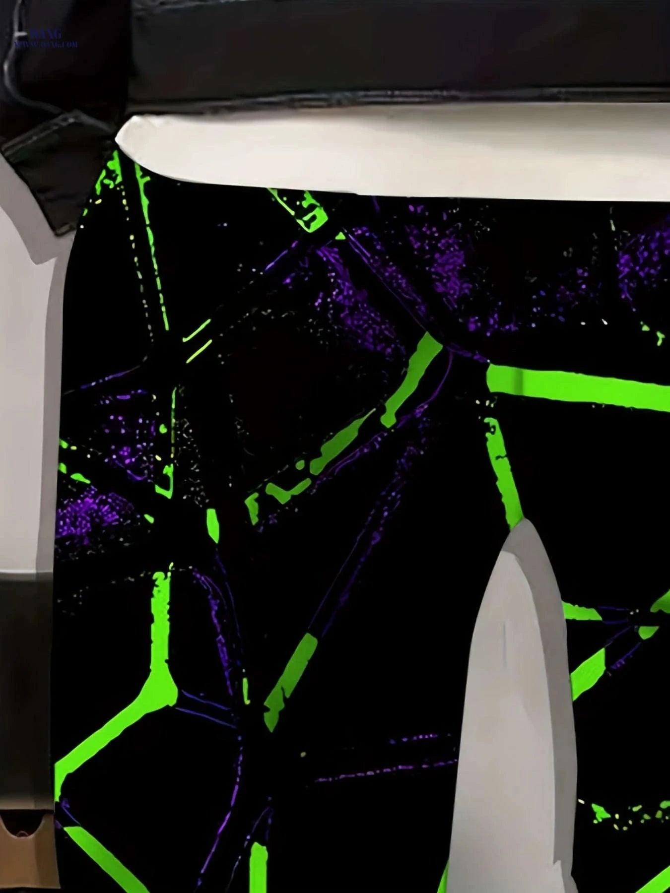 Stylish Men's 3D Green Pattern Sweatpants - Comfortable Drawstring Fit   OAXG Mixed Color / FR S