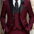 Stylish Men's 3pcs Suit Set - Jacket, Vest, Trousers for Events   OAXG 