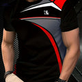Stylish Men's Black T-Shirt - Casual Crew Neck, Digital Print Design   OAXG 