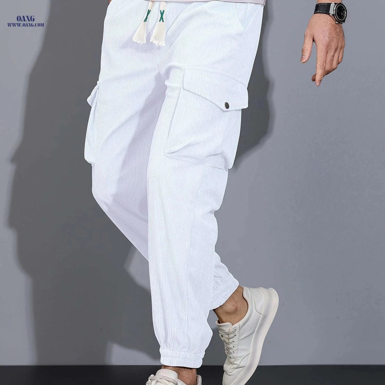 Stylish Men's Cargo Pants - Multi Pocket Drawstring Joggers   OAXG 