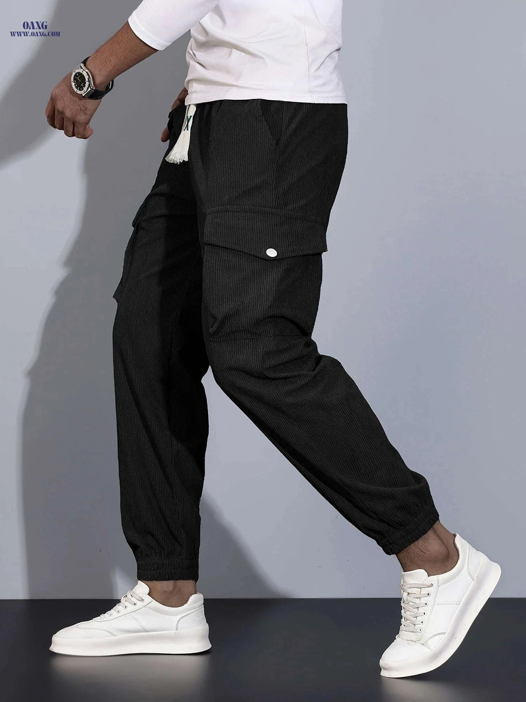 Stylish Men's Cargo Pants - Multi Pocket Drawstring Joggers   OAXG 