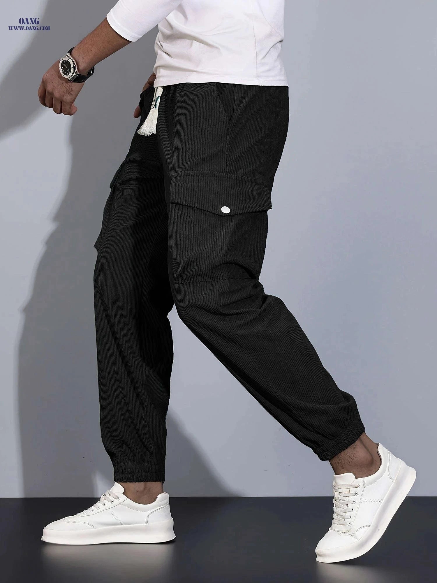 Stylish Men's Cargo Pants - Multi Pocket Drawstring Joggers   OAXG 