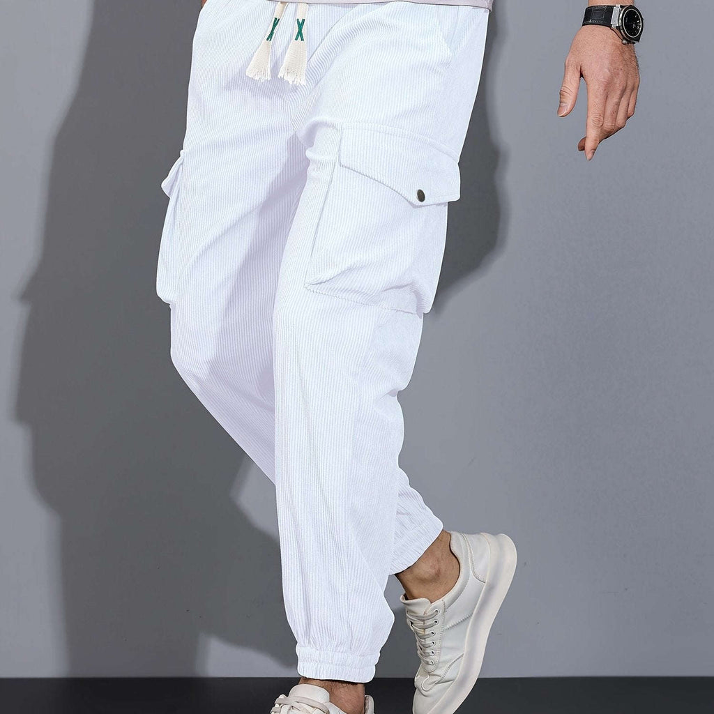 Stylish Men's Cargo Pants - Multi Pocket Drawstring Joggers   OAXG 
