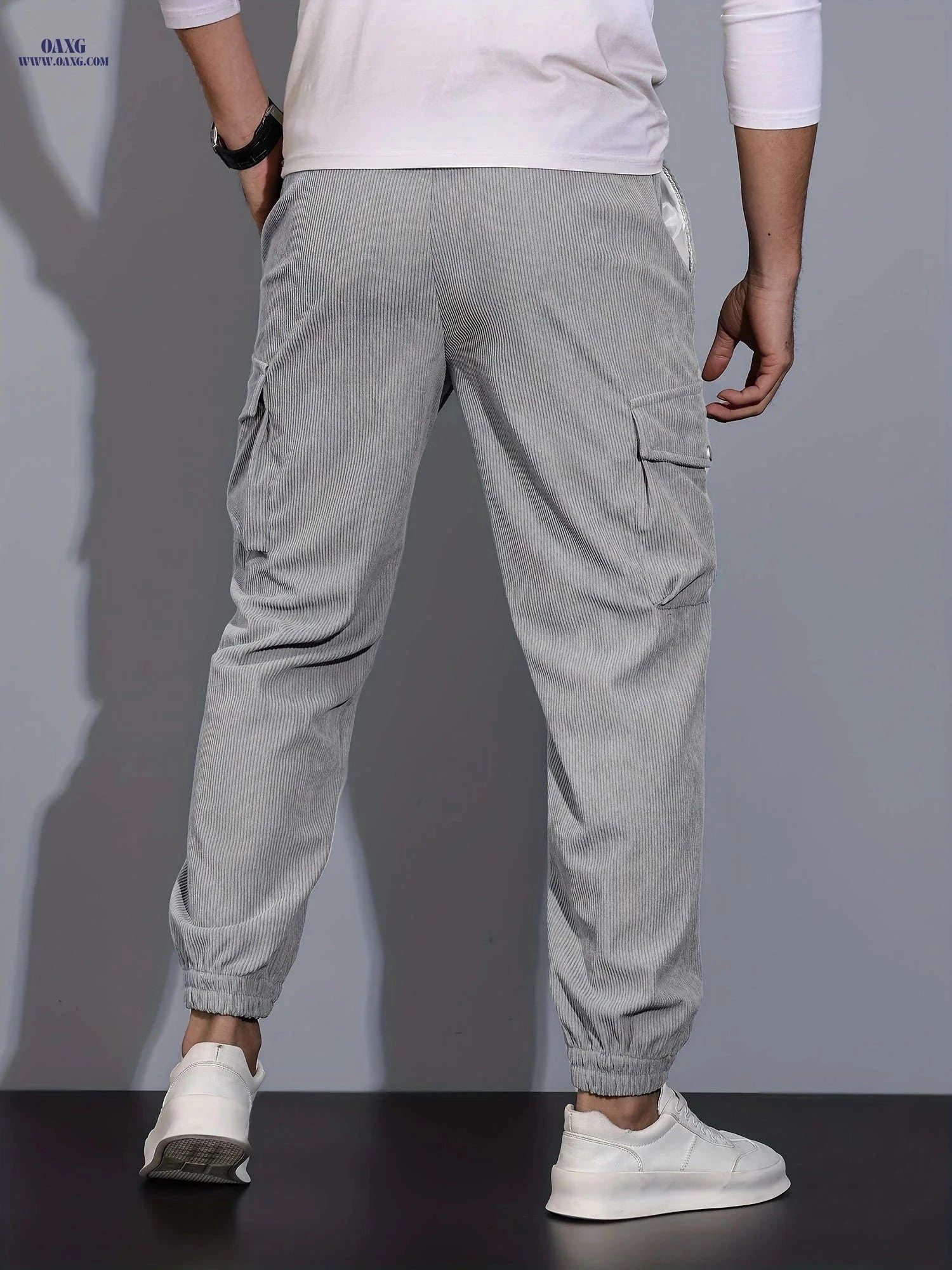 Stylish Men's Cargo Pants - Multi Pocket Drawstring Joggers   OAXG Black / FR S