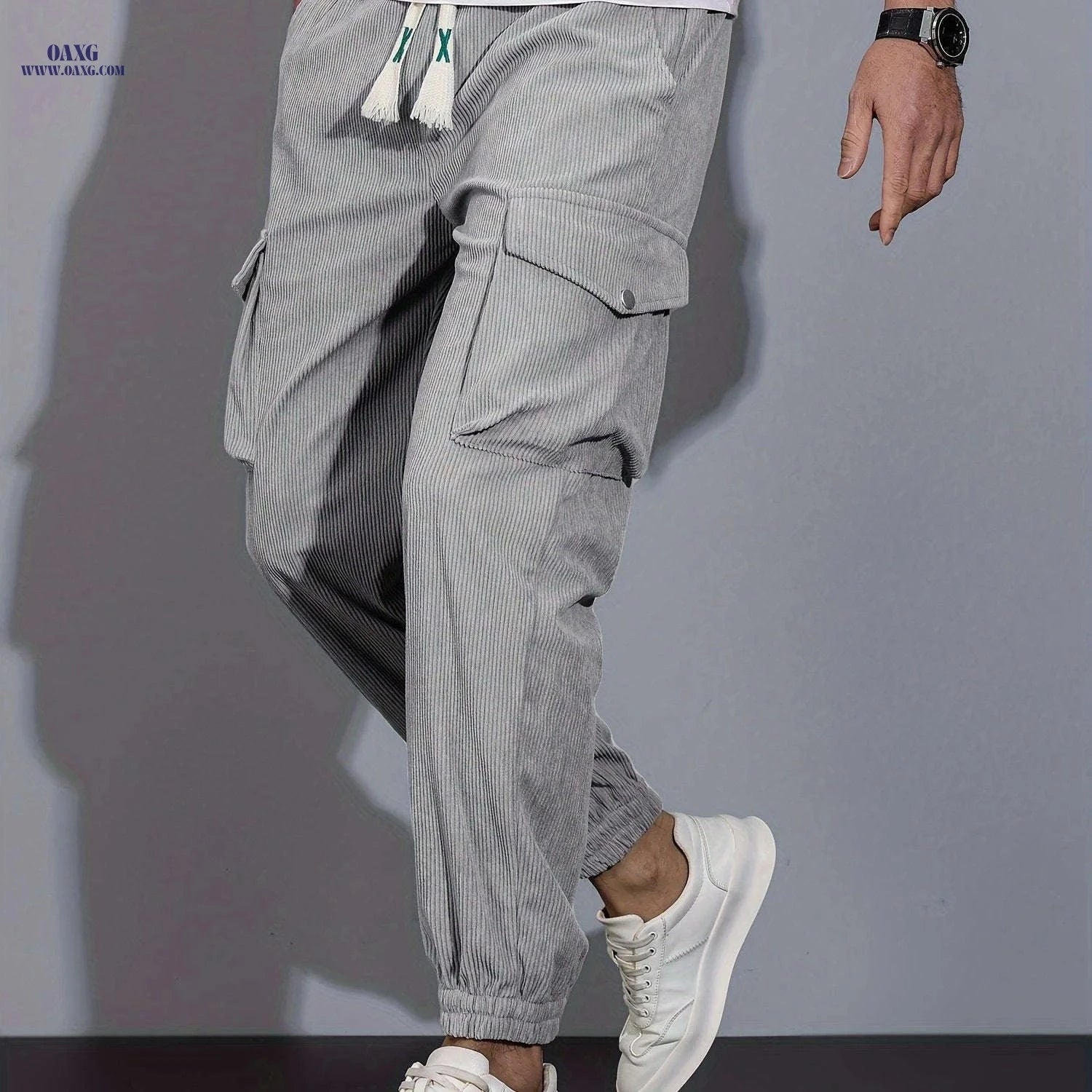 Stylish Men's Cargo Pants - Multi Pocket Drawstring Joggers   OAXG 