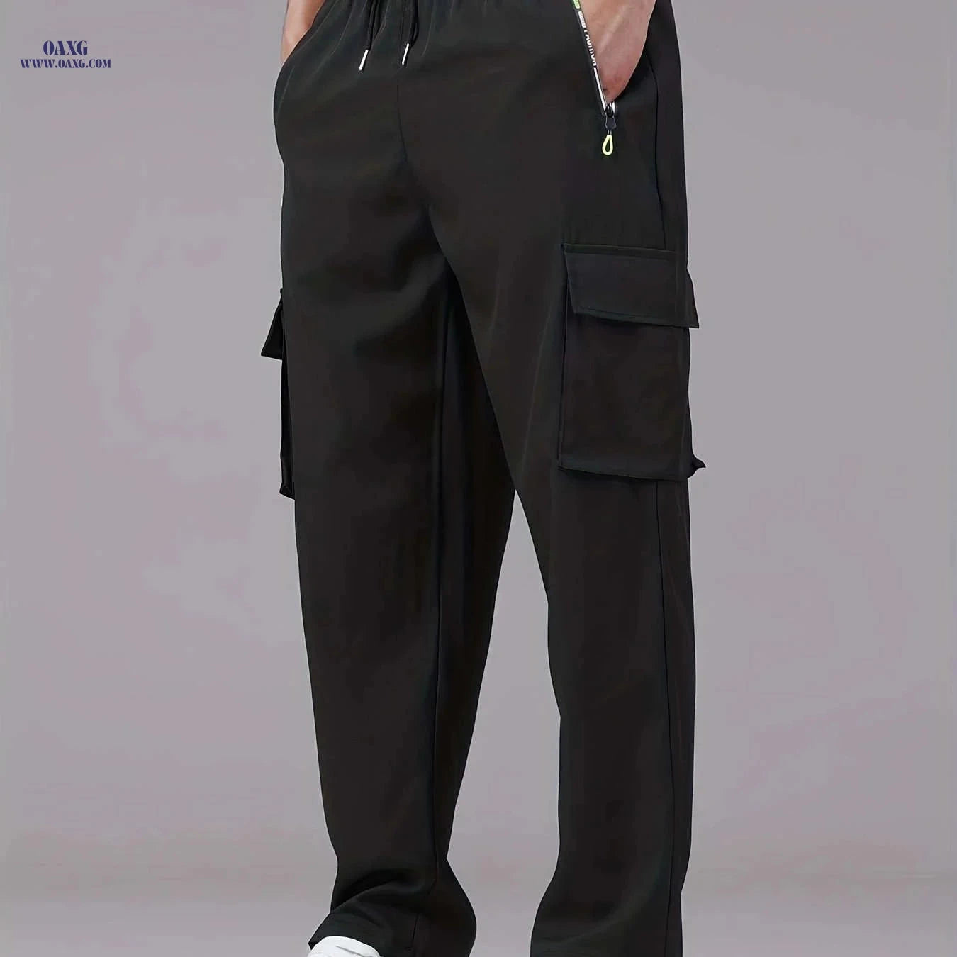 Stylish Men's Cargo Pants - Multi-Pocket, Relaxed Fit for Outdoors   OAXG Black / FR S