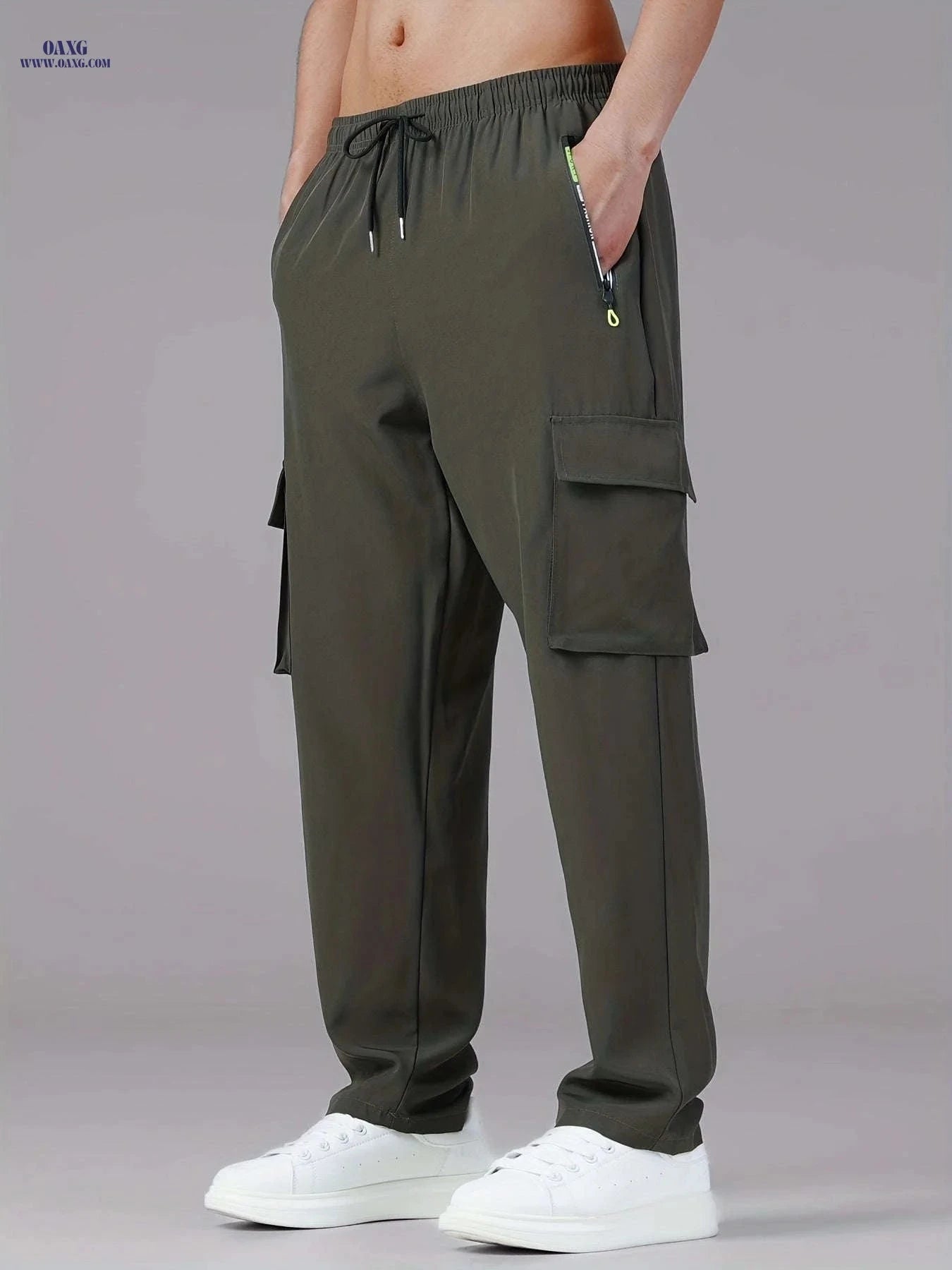 Stylish Men's Cargo Pants - Multi-Pocket, Relaxed Fit for Outdoors   OAXG 