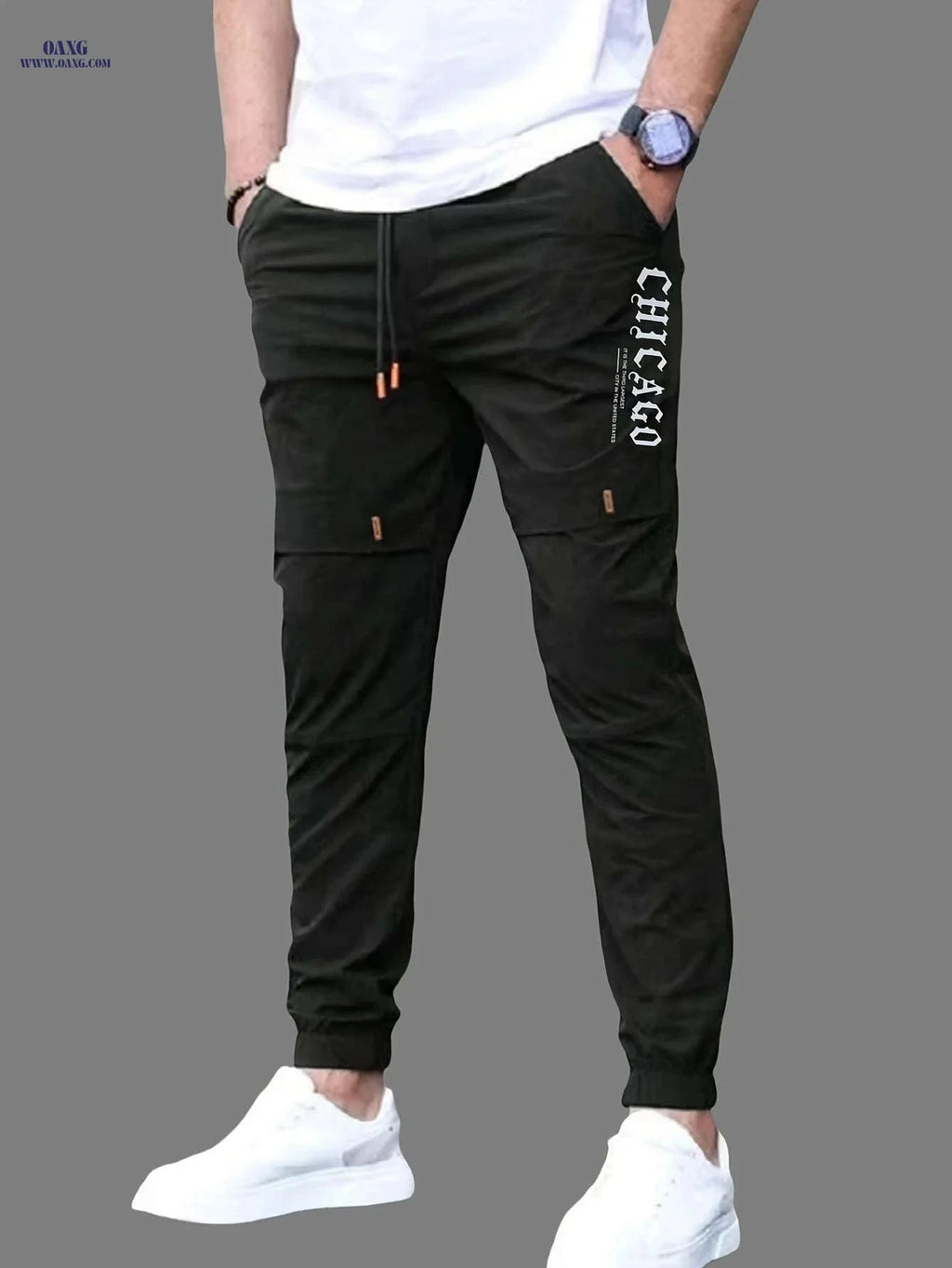 Stylish Men's Casual Cargo Pants - Trendy Prints for All Seasons   OAXG Black / FR S