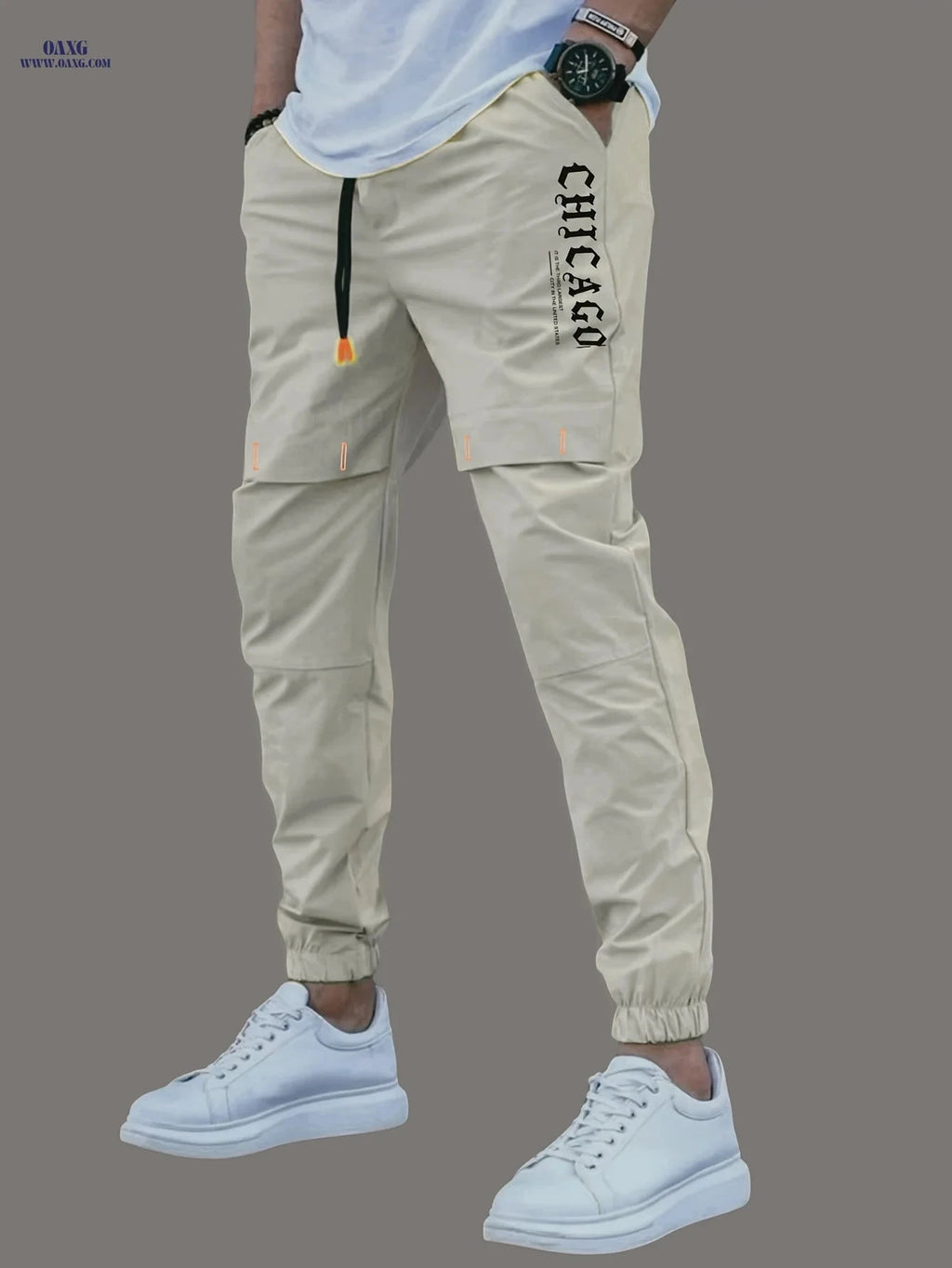 Stylish Men's Casual Cargo Pants - Trendy Prints for All Seasons   OAXG Black / FR S
