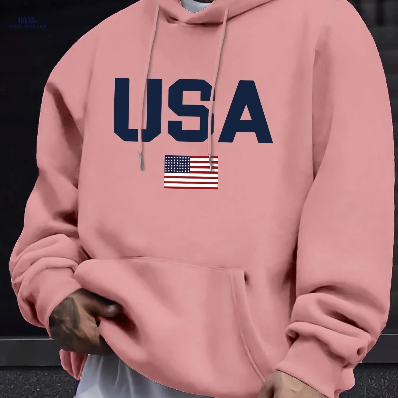 Stylish Men’s Casual Hooded Sweatshirt - Perfect for Spring & Fall   OAXG 