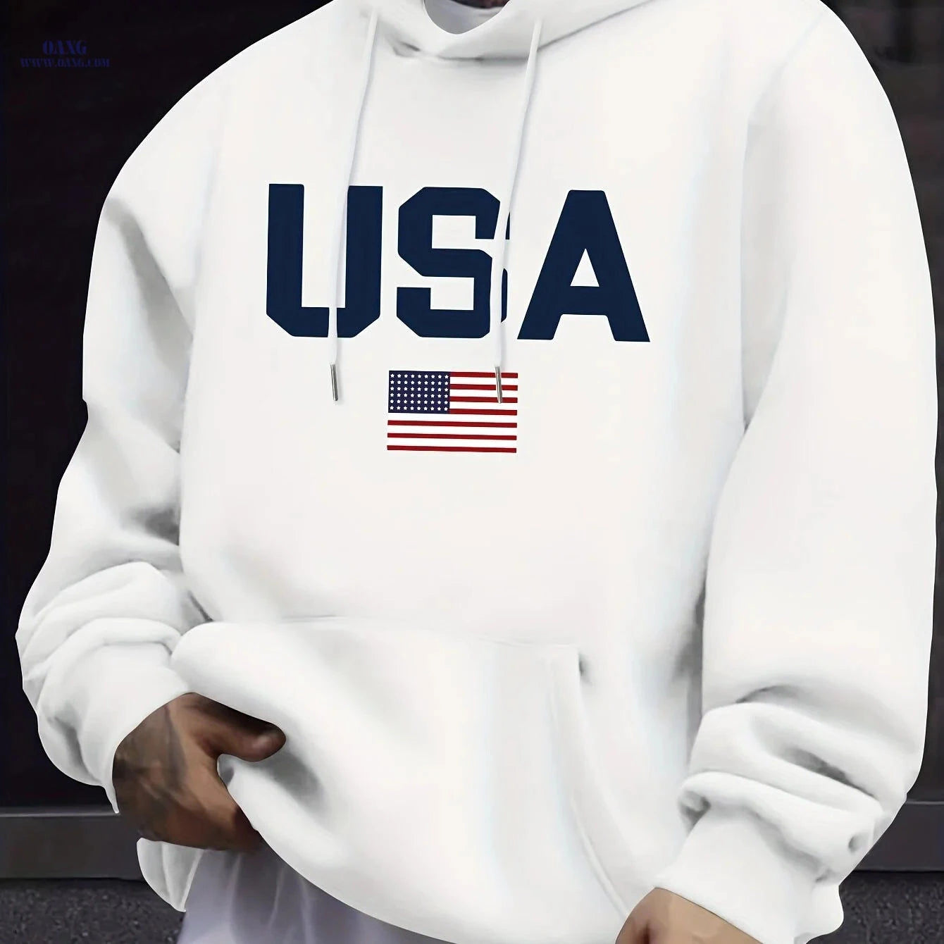 Stylish Men’s Casual Hooded Sweatshirt - Perfect for Spring & Fall   OAXG 